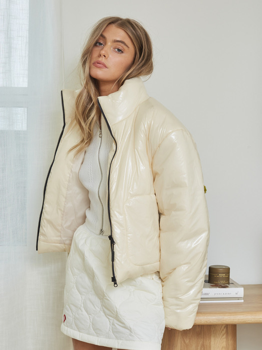 SHORT PUFFER JACKET IVORY