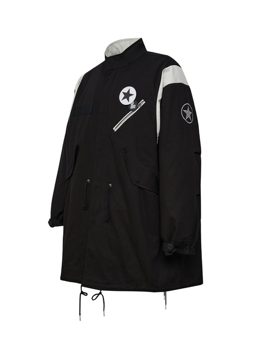 VEGAN LEATHER MIX M51 FISHTAIL PARKA_[BLACK]