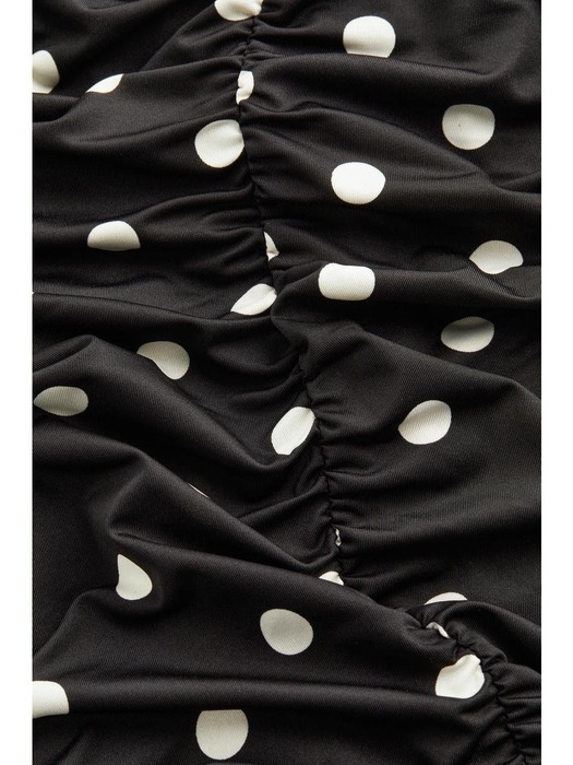 개더 바디콘 드레스 블랙/도트 1132585003