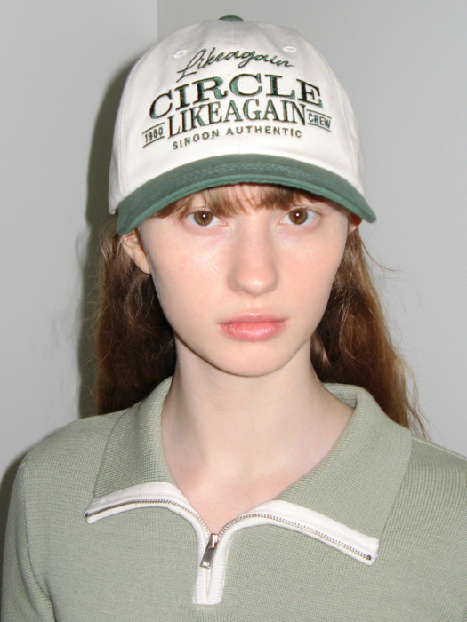 [단독]CIRCLE COLOR BLOCK CAP (VINTAGE GREEN)