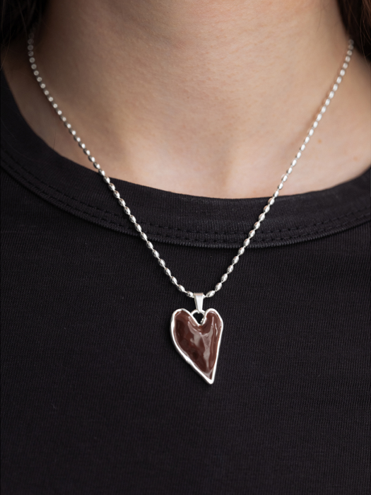 Heart Necklace Chocolate Brown (JWJE3E900W3)