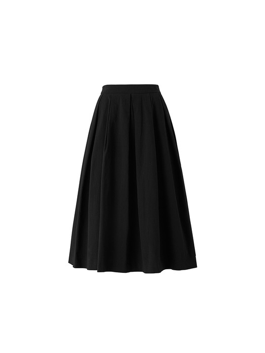 Tuck flare skirt - Black