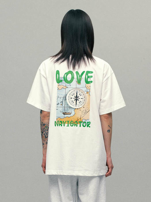 Love Navigator Graphic Top (White)