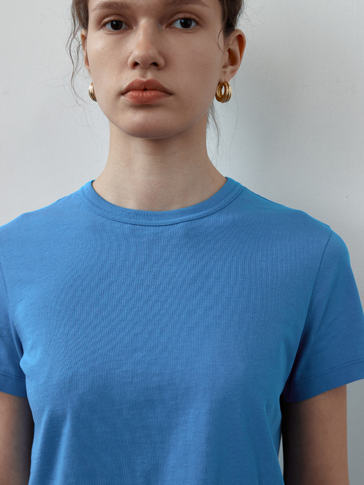 Basic fit organic T-shirts [BLUE]