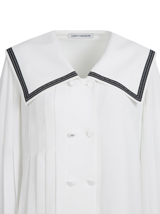 Sailor Collar Pleats Blouse_LFSAM23360IVX