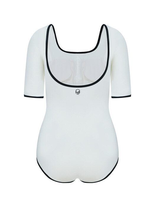 Square Neck SwimSuit[LMBBSW200]-Ivory