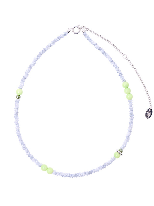 green point grey glass necklace