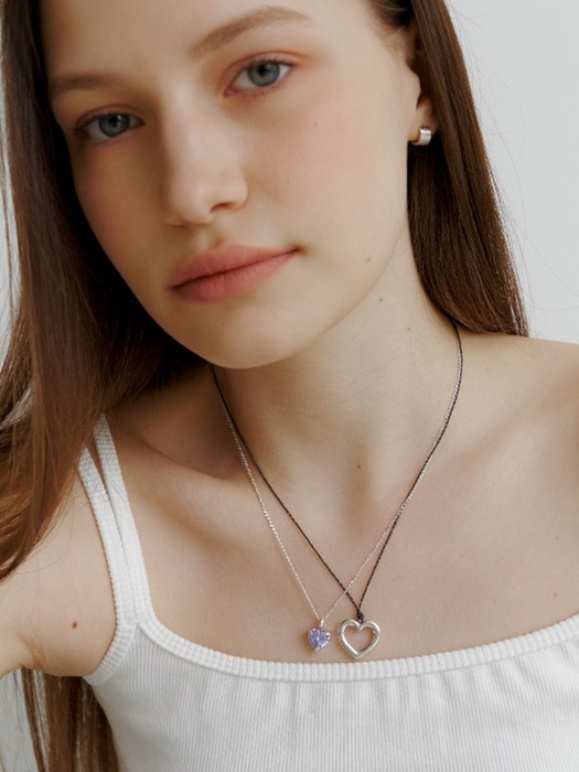 [단독] white love strap necklace (Silver 925)