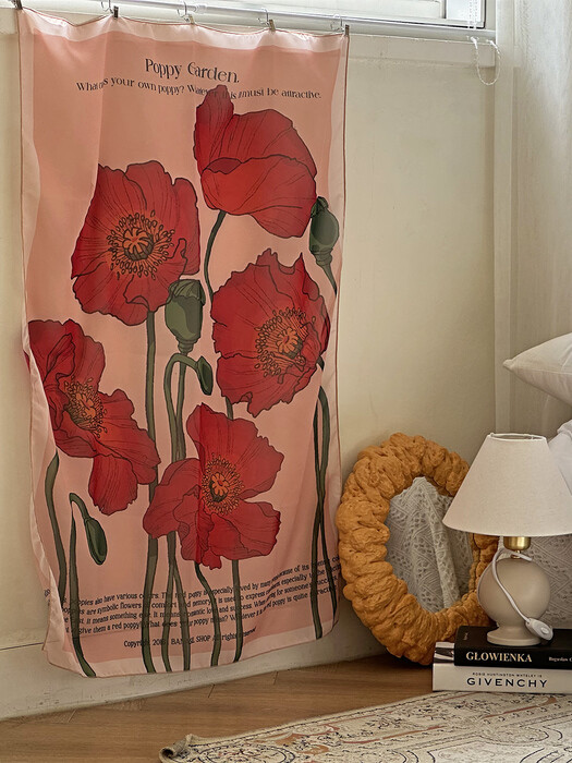 Red Poppy Chiffon Fabric Poster