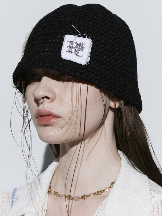 DENIM PATCHED BEANIE - BK