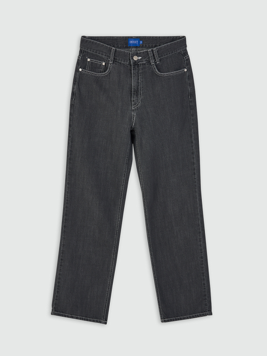 [린넨라이크데님]Linen Like Semi Wide Jeans DCPT003AshBlack