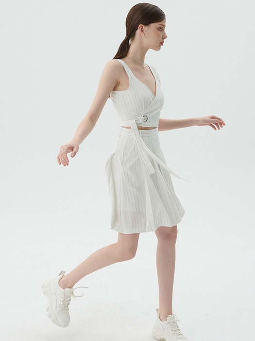Stripe Pleats Skirt [3color]