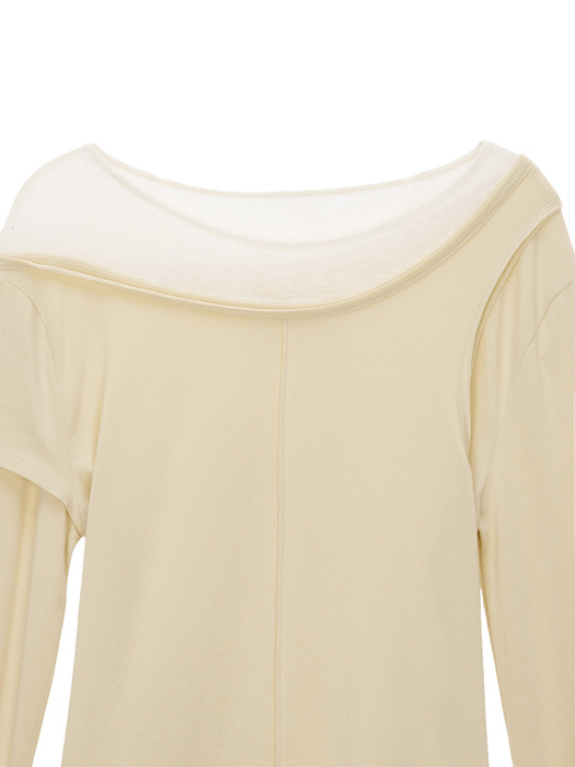 TWO TONE LAYERED TOP IN LIGHT YELLOW