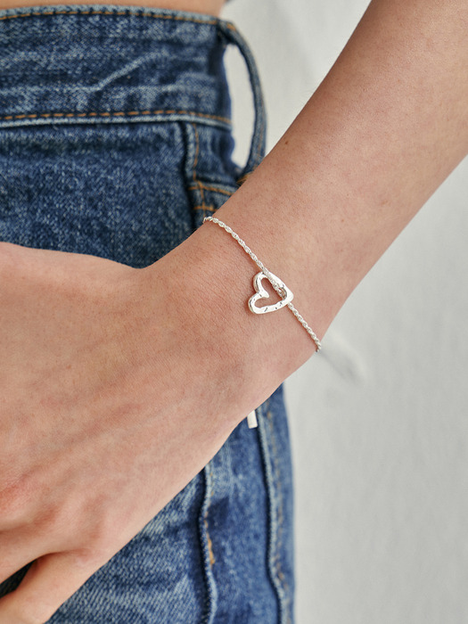 Bumpy heart (m) Rope chain Bracelet