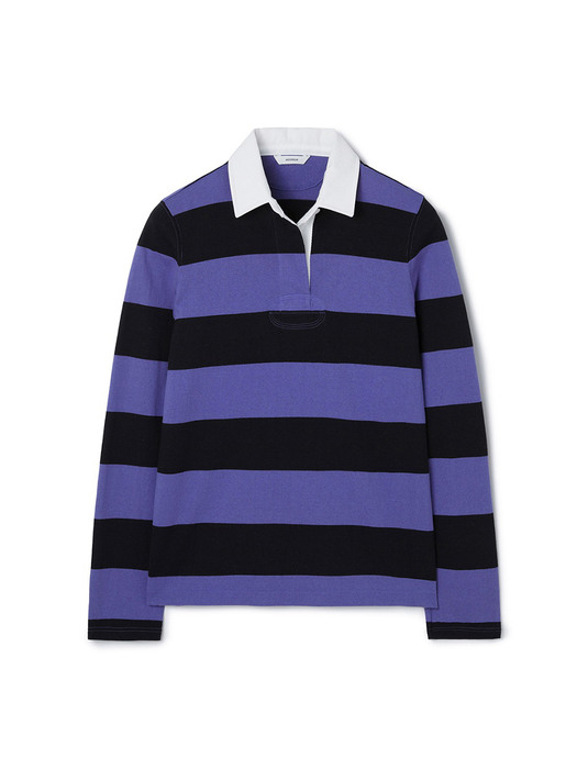 UNISEX, Stripe Rugby Shirt / Purple Stripe