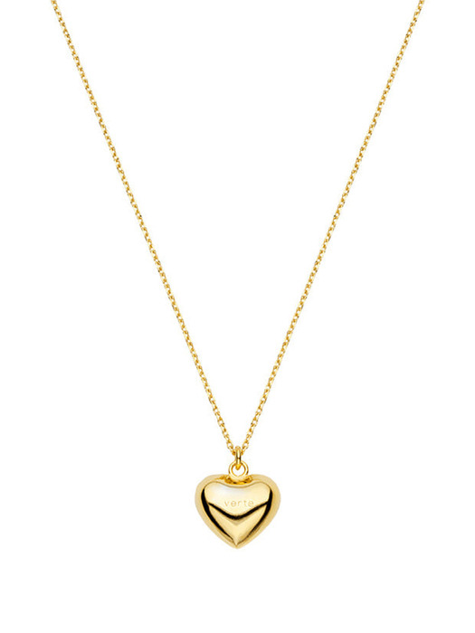 [925 silver] Un.silver.165 / full heart necklace (12mm)(gold ver.)