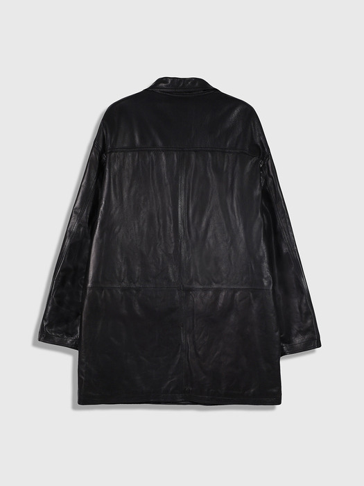 Oversized Half Leather Coat