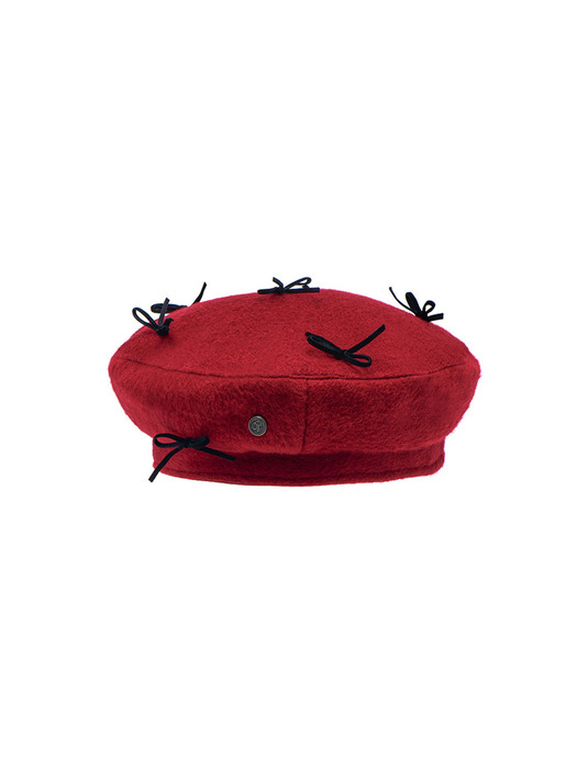 BOW BERET IN RED