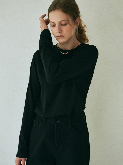 SIMPLE LONG SLEEVE TSHIRT_BLACK