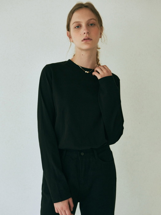 SIMPLE LONG SLEEVE TSHIRT_BLACK