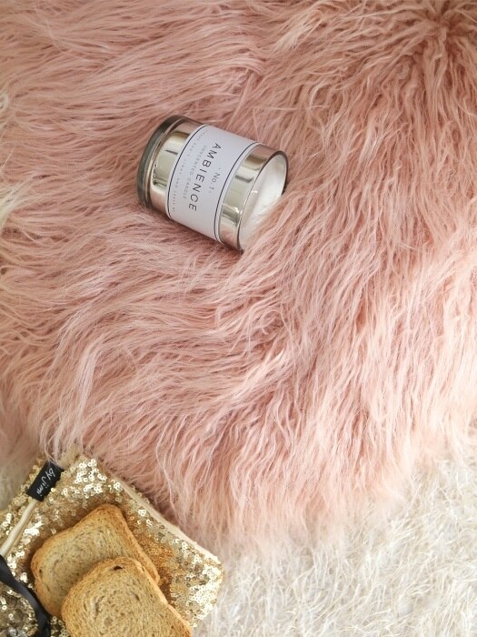 러블리 램 fur 원형방석- 핑크