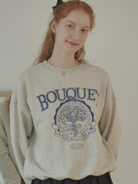 Bouquet Flower Sweatshirt - Oatmeal