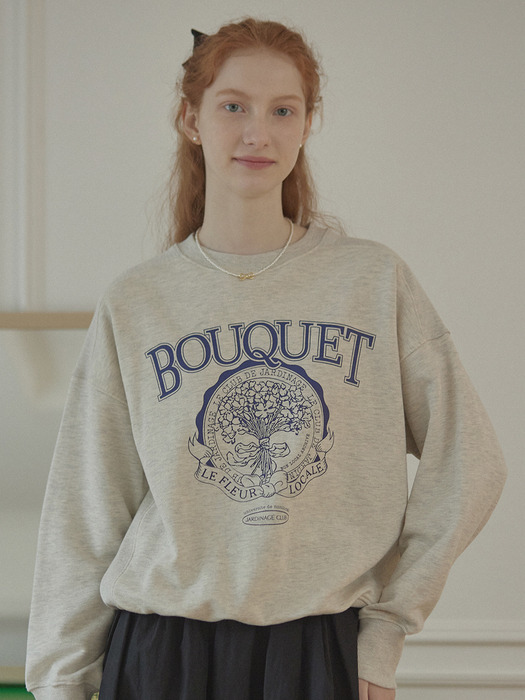 Bouquet Flower Sweatshirt - Oatmeal