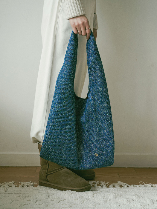 Glitter Knit Layered Bag_Blue
