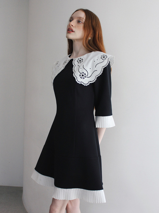 Daisy collar dress (Black)