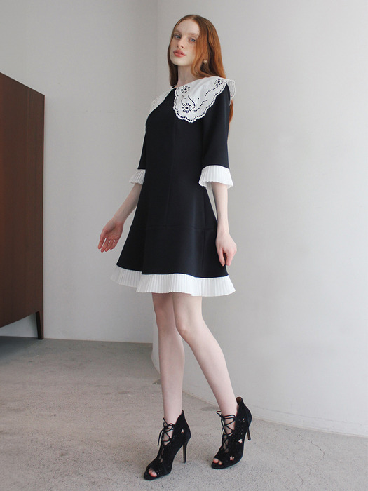 Daisy collar dress (Black)