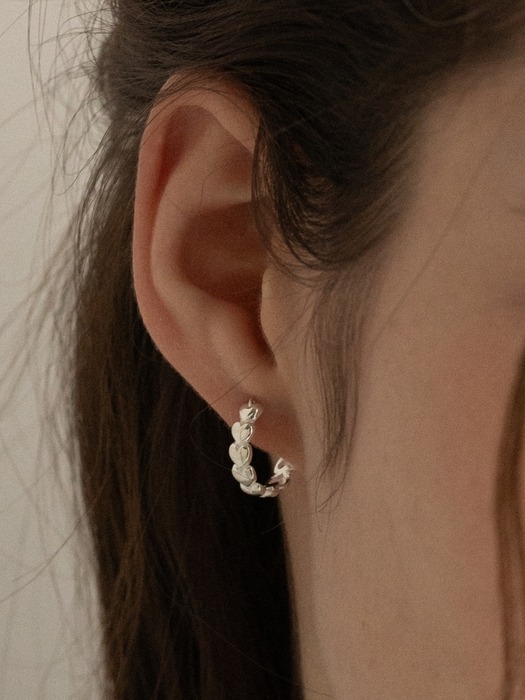[Silver 925] Heart Ring Earrings SE215 - Silver