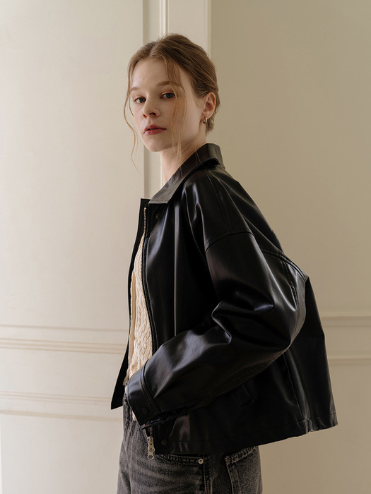 Leather  Blouson Jacket