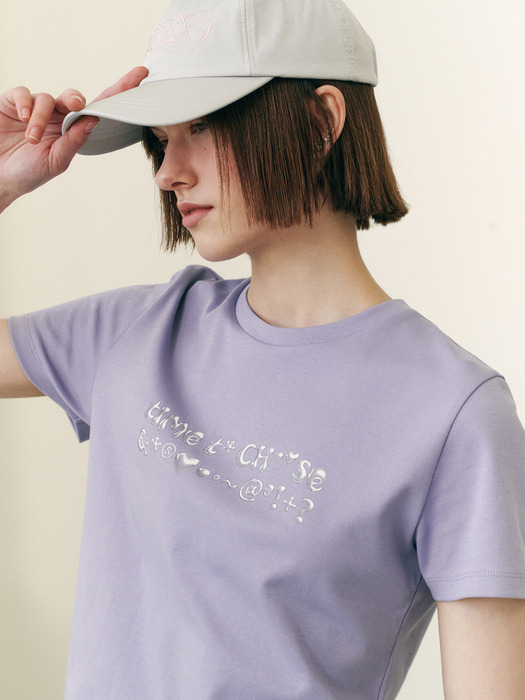 SILVER JELLY LETTERING CROP T-SHIRTS LV