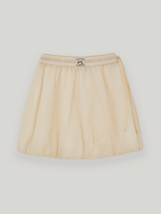 Cream Nylon Pumpkin Skirt