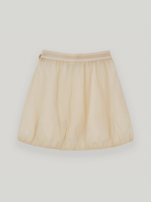 Cream Nylon Pumpkin Skirt