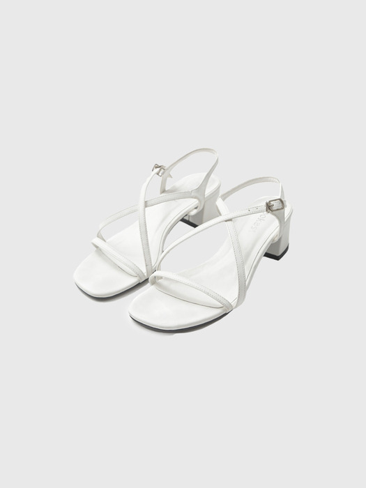 안나 엑스 스트랩 미들힐 샌달 / ANNA X STRAP MIDDLE HEEL SANDAL_2colors