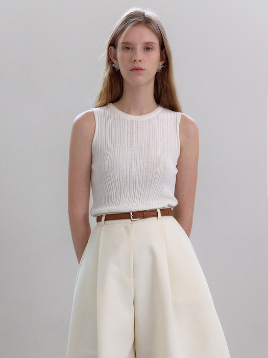 diagonal sleeveless top_ivory