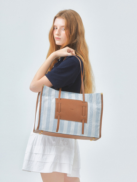 SQUARE CANVAS BAG, STRIPE