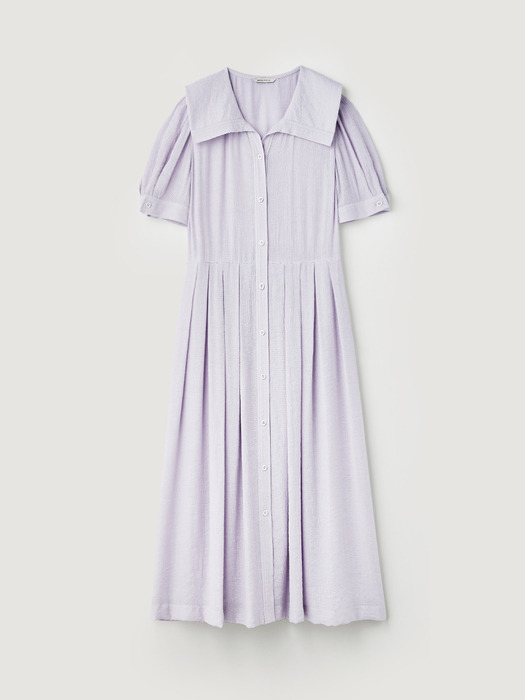 Crinkle sailor collar dress - Light purple