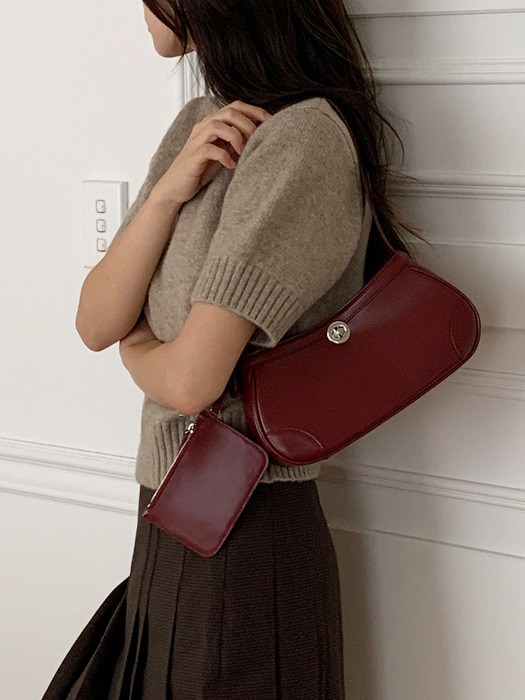 [단독]JENNA MINI HOBO BAG (black cherry)