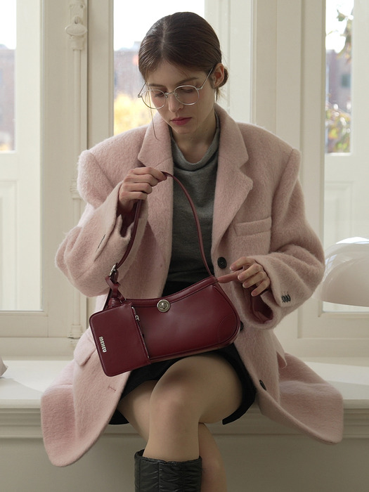 [단독]JENNA MINI HOBO BAG (black cherry)