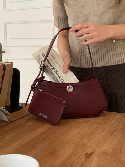 [단독]JENNA MINI HOBO BAG (black cherry)