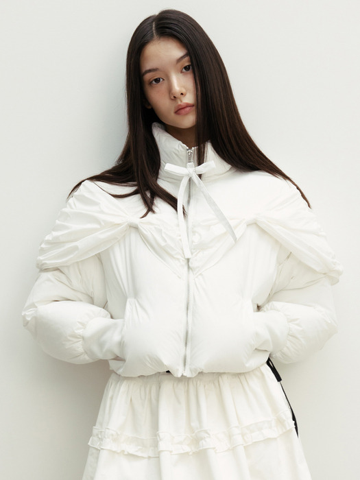 RIBBON PUFFER JACKET_TT4W001IV