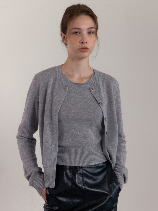 BASIC CASHMERE VEST_GRAY