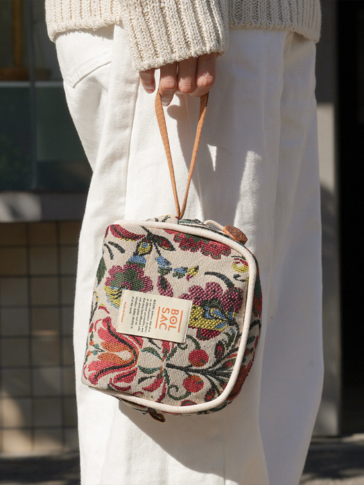 antique handy pouch _ beige
