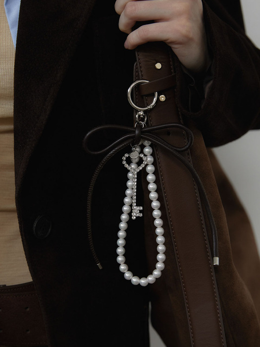 For Love Leather Ribbon Key Ring (L243MSG010)