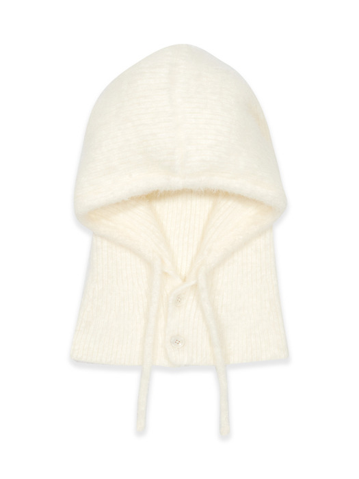 FLUFFY BUTTON BALACLAVA (IVORY)