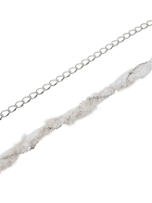 Braided Handmade Chain Belt (FL-732_White)