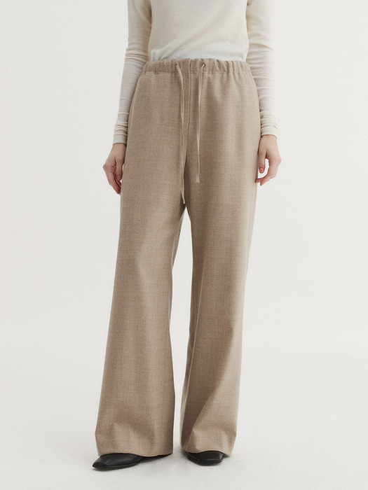 WOOL WIDE BANDING PANTS (3 COLORS)