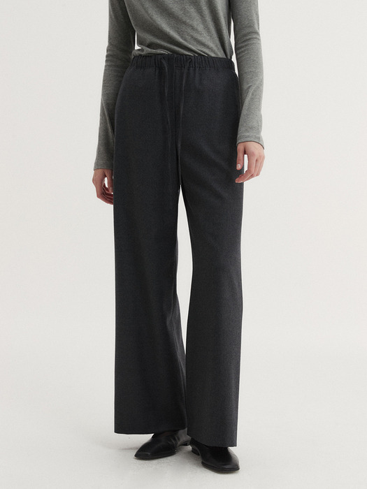 WOOL WIDE BANDING PANTS (3 COLORS)